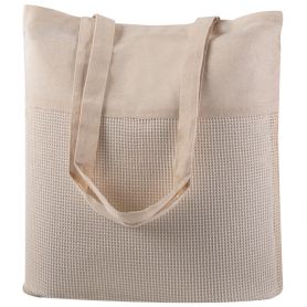 Shopper bag with mesh weave 38 x 42 x 8 cm approx. 100% Cotton 140 gr/m2