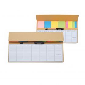 Multifunction ECO planning. Block striped, with post-it and pen.