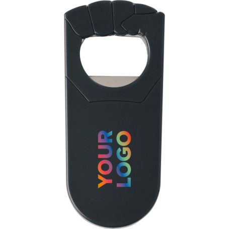 Classic bottle opener in Tay plastic. Customizable in color!