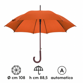 Ombrello Automatico Ø 108 x 88,5 cm "Bois". Personalizzabile con il tuo logo!