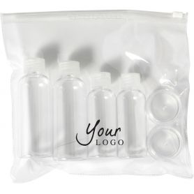 Travel kit for cosmetics, 6 pcs with case