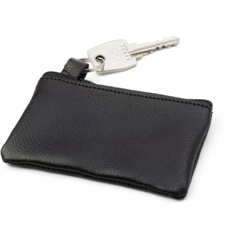 Keychain and coin purse, in leather. Zander
