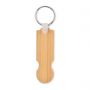 Bamboo wooden keyring with euro token