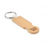 Bamboo wooden keyring with euro token