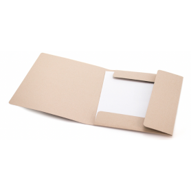Dossier écologique en carton recyclé. 25 x 3,1 x 34 cm. Trépied et fermeture élastique.