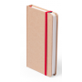 Notebook/Notes in natural cardboard 15 x 21 cm. White interior with bookmark and elastic.