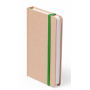 Notebook/Notes in natural cardboard 15 x 21 cm. White interior with bookmark and elastic.