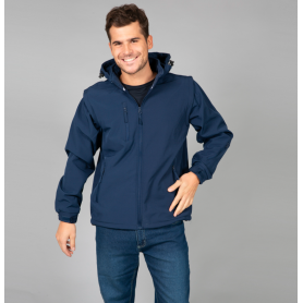 Softshell jacket three layers. Detachable sleeves. Waterproof and breathable. Bruneck JRC