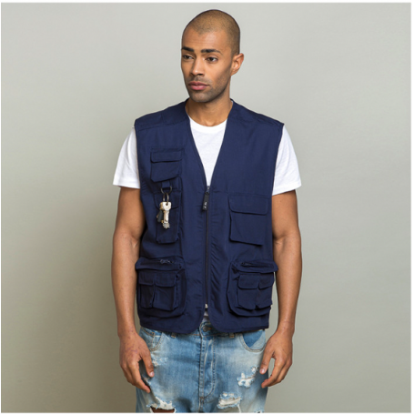 Gilet multipockets top sans manches en Policotton, Multi, Unisexe, Ale