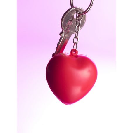 Porte-clés personnalisé en PU sous forme de cœur en rouge