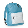 Backpack with shoulder straps and front pocket, two-tone pattern. Discovery