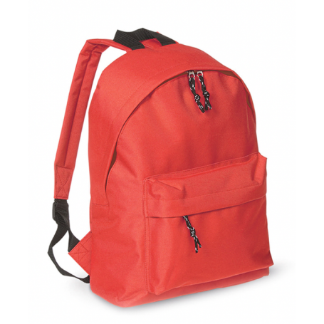 Backpack with shoulder straps and front pocket. Discovery