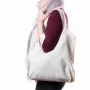 Shopper 100% cotton natural color. With shoulder handles and stitched finishes. Welrop