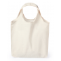 Shopper 100% cotton natural color. With shoulder handles and stitched finishes. Welrop