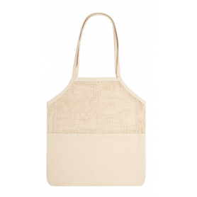 Shopper 100% raw cotton 220 g/m2. With reinforced mesh and handles. Trobax