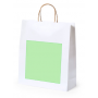 Bags in carta riciclata e manico a contrasto. 32 x 40 x 12 cm. Cynthia