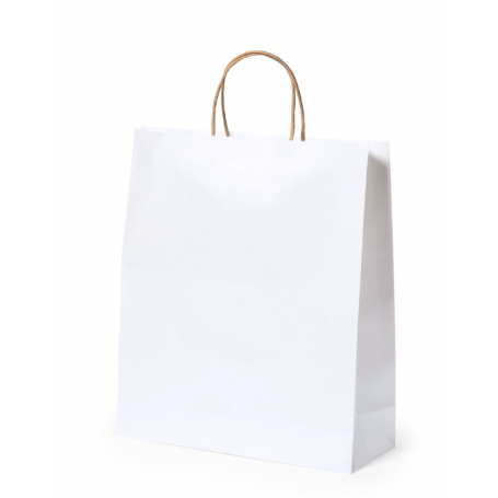 Bags in carta riciclata e manico a contrasto. 32 x 40 x 12 cm. Cynthia
