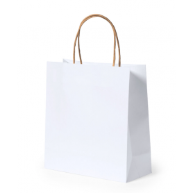 Bags in carta riciclata e manico a contrasto. 22 x 9 x 23 cm. Yeman