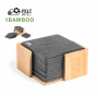 Set 10 sottobicchieri in R-PET con contenitore in Bambù. Sanly