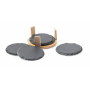 Set of 4 coasters in natural slate, with bamboo support. Seitol