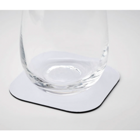 Rubber/Polyester coaster 9,5 x 9,5 cm. Suitable for sublimation. Lienzo