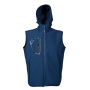 Softshell vest 2 layers 280 g/m2. Waterproof, microfleece and hood. Stelvio. JRC