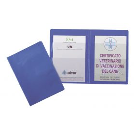 Veterinary passport holder 12.5 x 17.5 cm in PVC with double pocket.