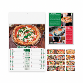 Calendar 2024 "Pizza" 29 x 47 cm wall. Illustrated