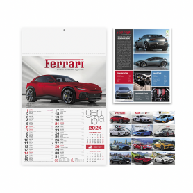 Calendar 2024 "Sports Cars" 29 x 47 cm wall. Illustrated