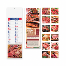 Calendar 2024 "Meat" 14 x 47 cm wall. Silhouette Illustrated