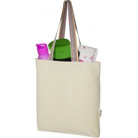 Rainbow Shopper Bag en coton recyclé 180 g/m² - 5L - Naturel.