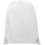 White drawstring backpack bag. Colored reinforcements. 210D. 5L. Oriole Backpack