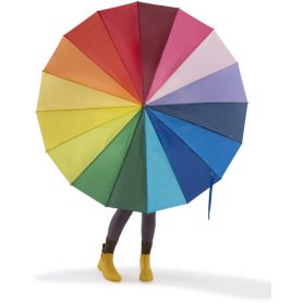 Rainbow Umbrella, 16 wedges, .126.5 x 98.7 cm. Customizable with your logo!
