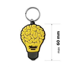 Fully customized 60mm rubber 2D keychain