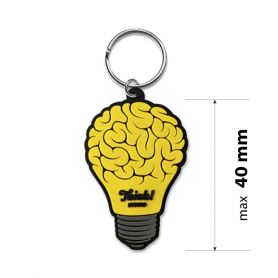 Fully customized 40 mm rubber 2D keychain
