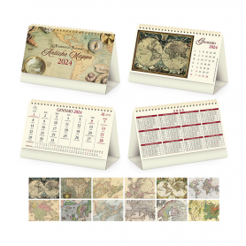 Calendar 2023 "Ancient Maps" 19 x 14.5 cm table. Illustrated Vintage