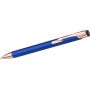 Aluminium ballpoint pen, matte finish, rose gold details, blue refill. Alexander