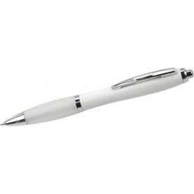 Ballpoint pen made of recycled ABS, colored body and rubber handle, blue refill. Hamza