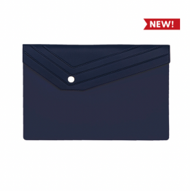 Document holder 18.7 x 13 cm in TAM with oblique closure and button. Denver Blue