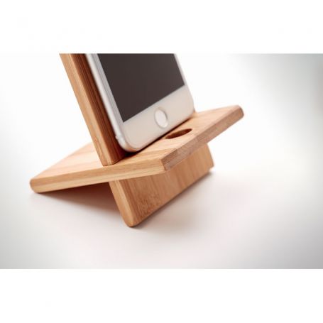 Supporto porta smartphone in bamboo da scrivania. WHIPPY