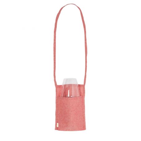 Wine Glass Holder with Shoulder Strap. 100% recycled cotton. Wine Eco
