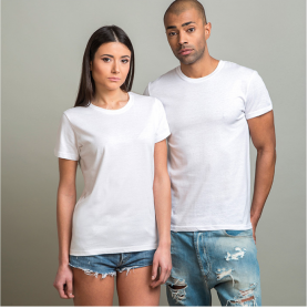 T-shirt Unisex. 100% Cotone 140 g/m2. Freedom 150 white