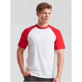 T-Shirt Valueweight Short Sleeve Baseball T-Tone Pattern Short Sleeves Fruit Of The Loom
