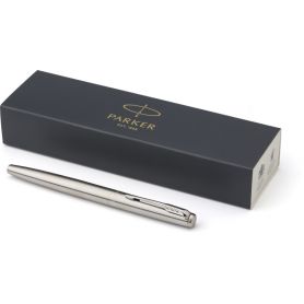 Parker® Jotter Core fountain pen with stainless steel cap. Refil Blue