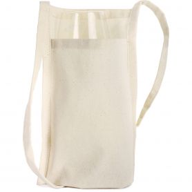 Goblet / glass holder in organic cotton 150g/m2 with shoulder strap. Premium