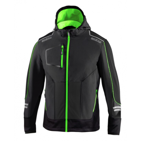 Veste York Sparco® Tech-Shell. Noir/Couleur. Conforme à la norme EN ISO 13688:2022 - CAT.1.