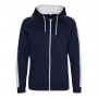 Sweatshirt Zip Closure Two-Tone Sports Polyester Zoodie Unisex Just Cool