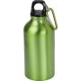 Water bottle Eco Aluminum 400ml with screw cap and carabiner clip