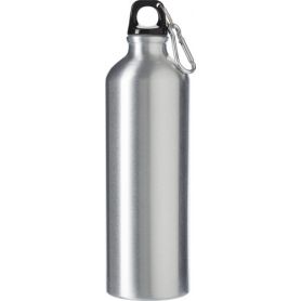 water Bottle Aluminium 750ml with screw cap and carabiner clip