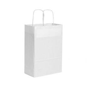 Sac Shopping 28 x 39 x 12 cm, enveloppe, papier Kraft, Blanc
